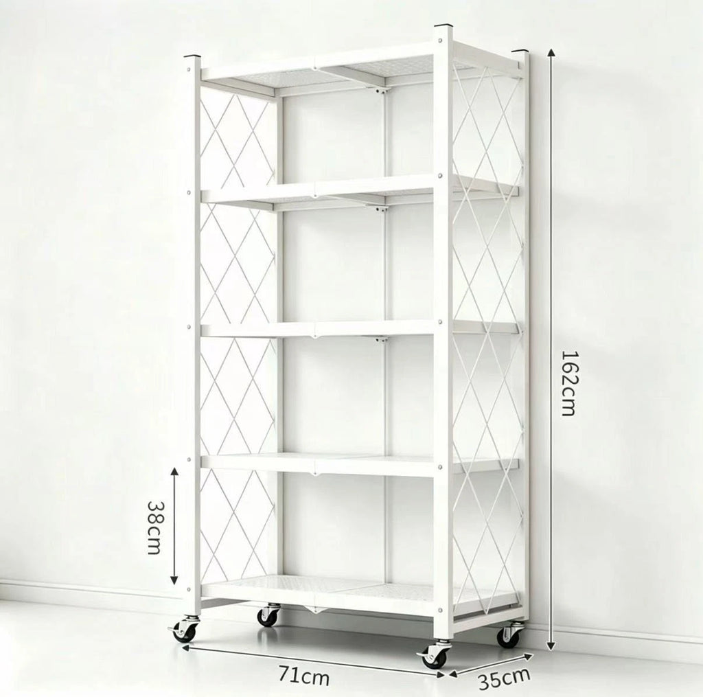 Heavy Duty Foldable Metal Shelves with Wheels