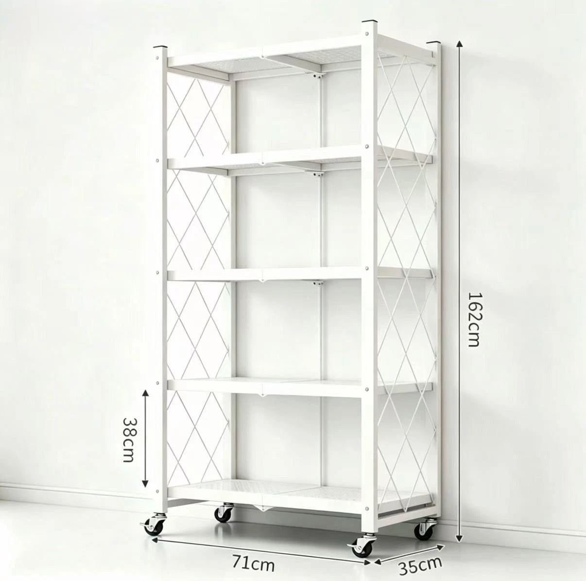 Heavy Duty Foldable Metal Shelves with Wheels