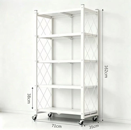 Heavy Duty Foldable Metal Shelves with Wheels